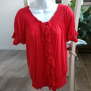Boston Proper Red Blouse